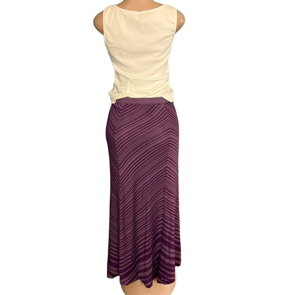 Haute Hippie Purple Chevron Maxi Boho Skirt - Picture 7 of 11